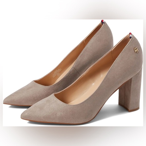Tommy Hilfiger “Abilene” Taupe Block Heel Pumps - Picture 5 of 16